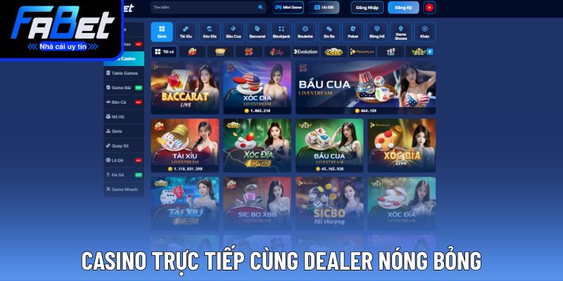 Fabet sở hữu nhiều sảnh casino chất lượng